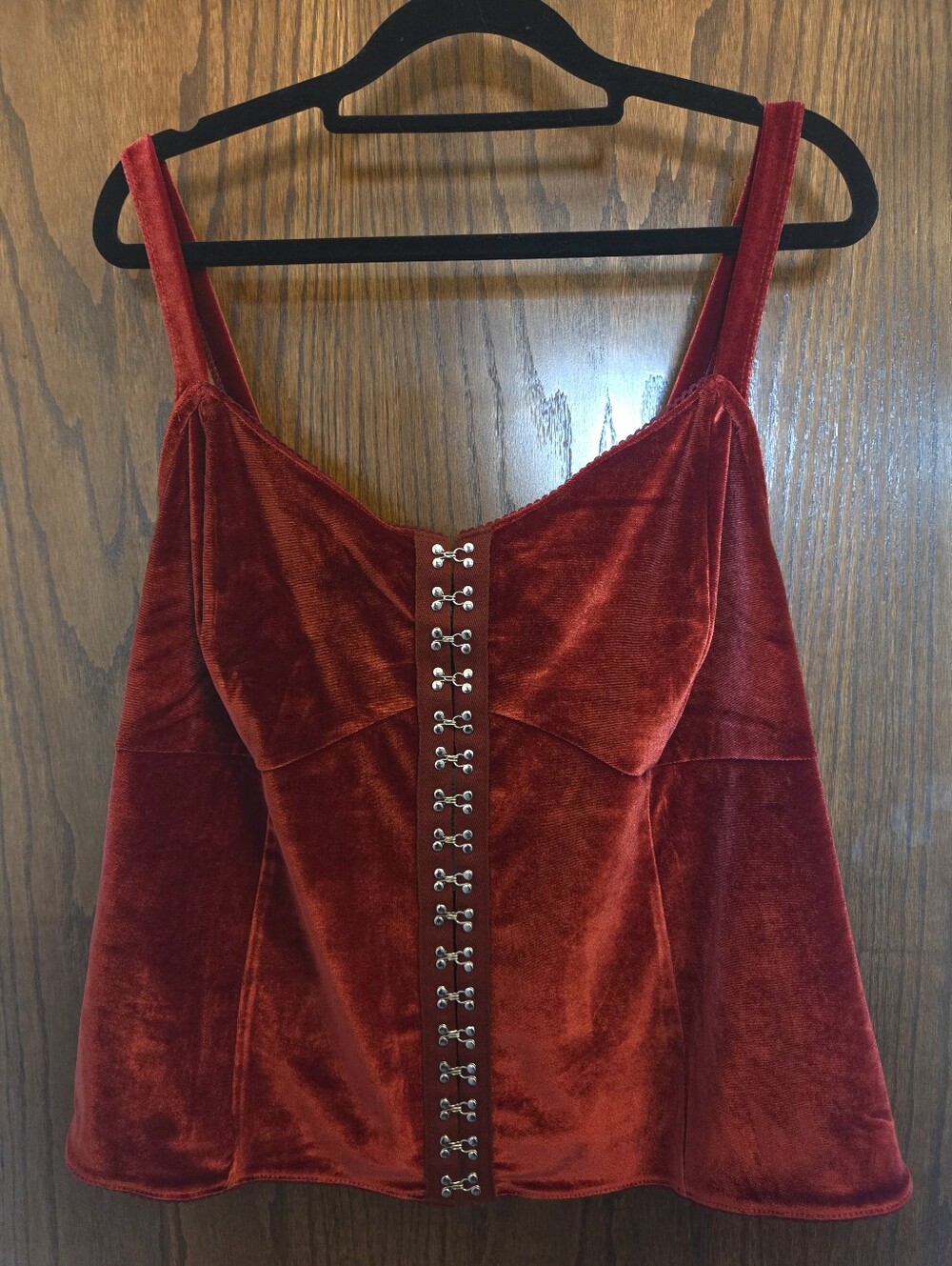 NEW With Tags Torrid Red Velvet Hook & Eye V-neck Tank Top Cami